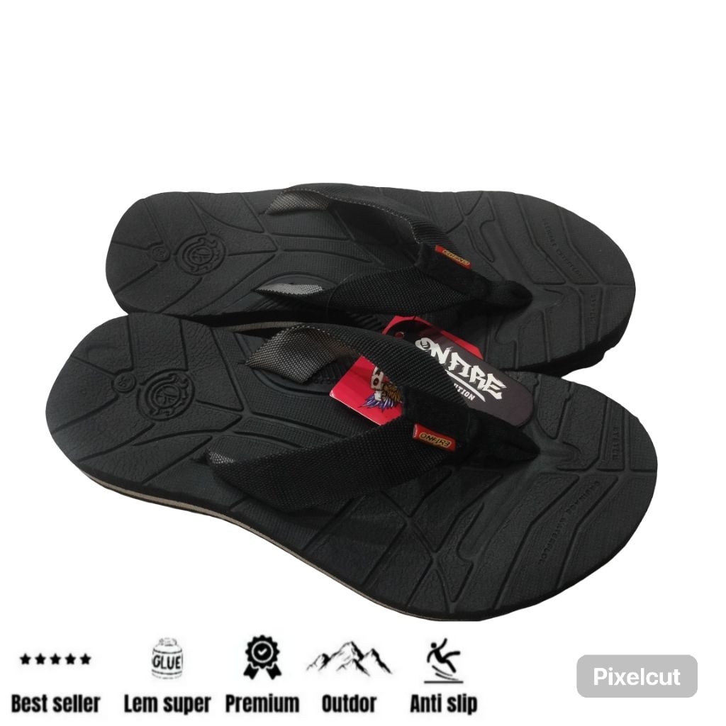 Onfire Footwear สีดําเดินป่ากลางแจ้ง