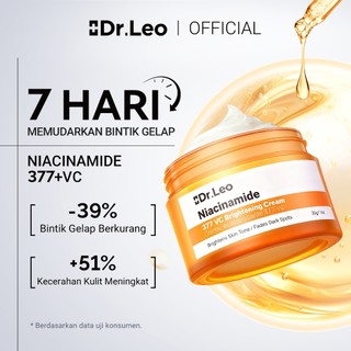 Dr.Leo Niacinamide 377 Vitamin C Brightening Cream Spot Fading Moisturizer 30g - Perawatan Wajah Glowing Whitening Memudarkan noda Hitam Bekas Jerawat Melembabkan Wajah Anti Darkspot Perawatan Wajah Memutihkan Aging Skincare