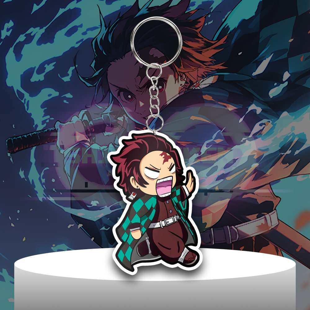 GANTUNGAN Kimetsu No Yaiba พวงกุญแจอนิเมะ - Tanjiro Kamado - พวงกุญแจอะคริลิค - พวงกุญแจอะคริลิค