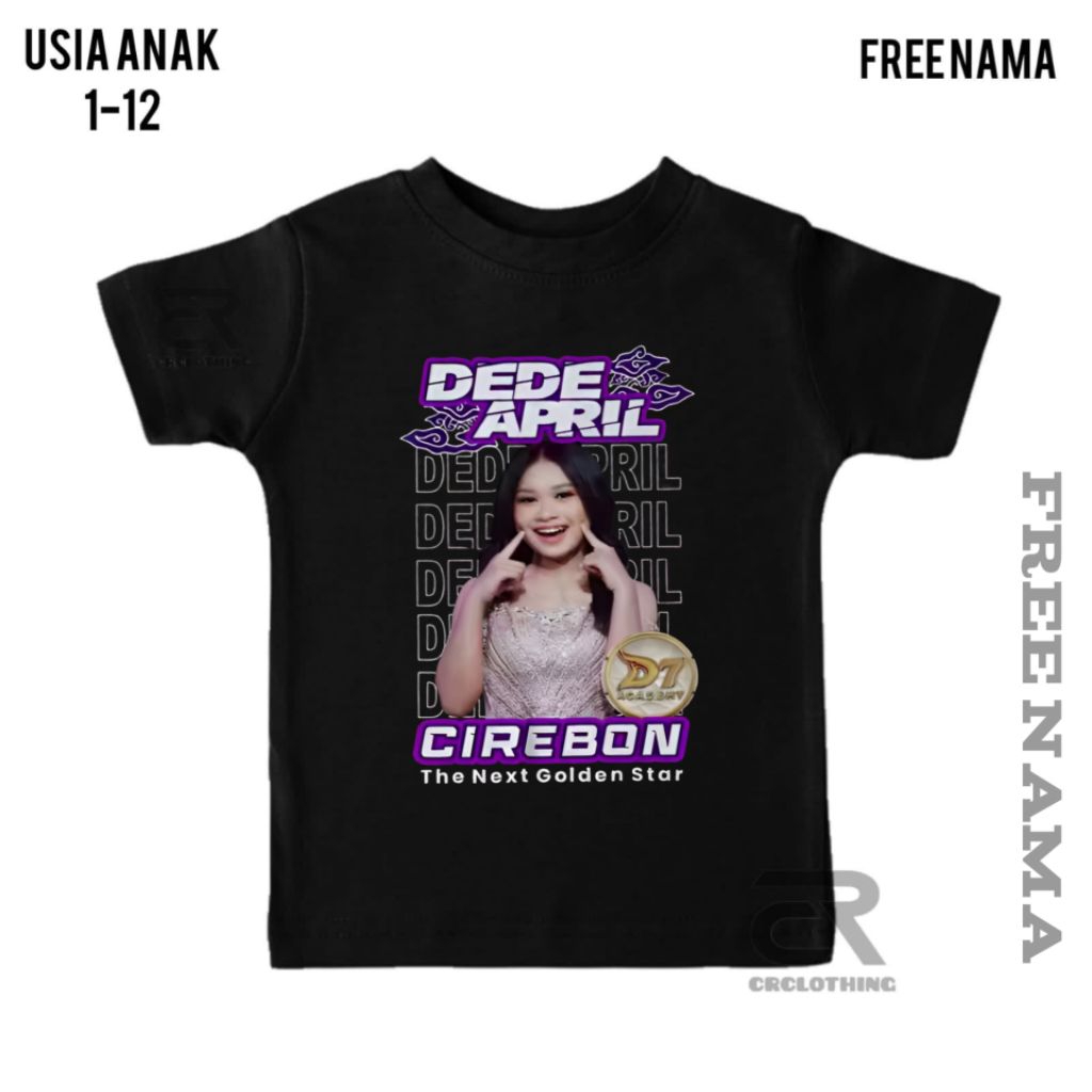 DEDE APRIL DANGDUT ACADEMY D7 PLAT E เสื้อยืดเด็กผู้หญิง