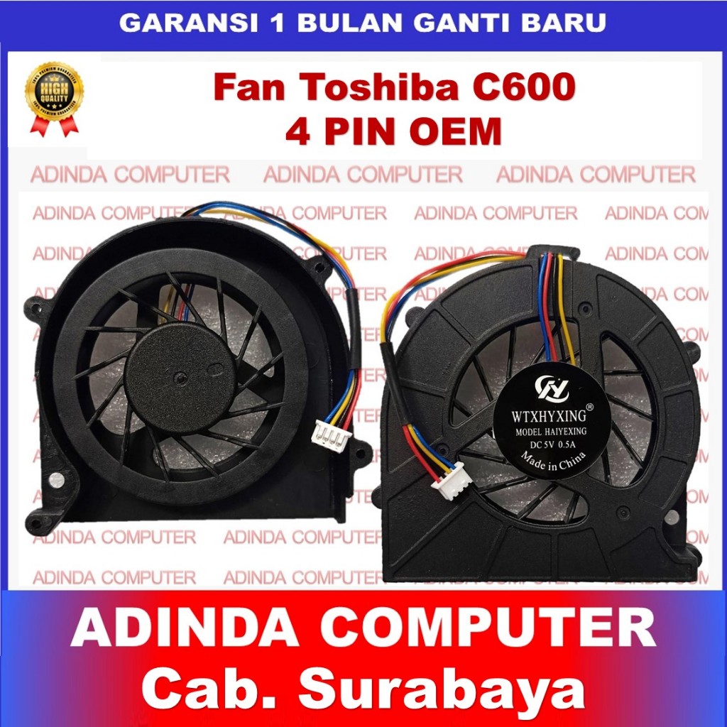 พัดลมระบายความร้อน Toshiba C600 C600D C655 C650 L630-06S 02S 08R 4 ขา - OEM