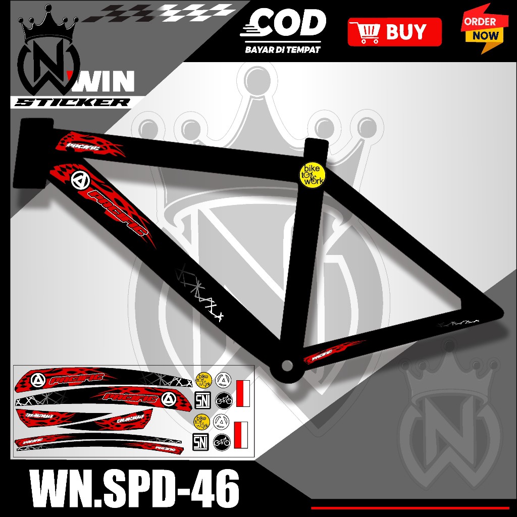 WNS BICYCLE STICKER VARIATION DESIGN PACIFIC BIKE STICKER FOLDING BIKE
