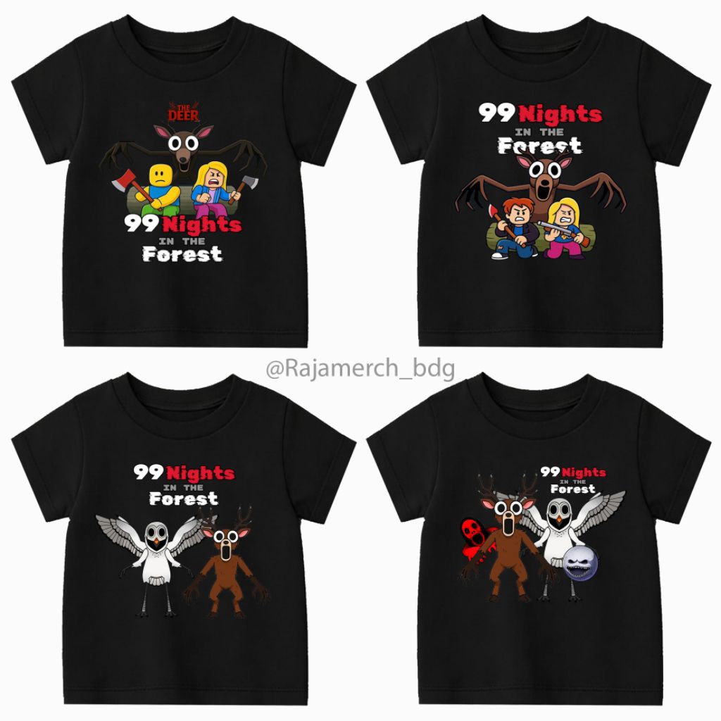 99 NIGHT IN FOREST CHILDRENS เสื้อยืด 99 NIGHT IN FOREST เสื้อยืดสีดํา CHILDRENS
