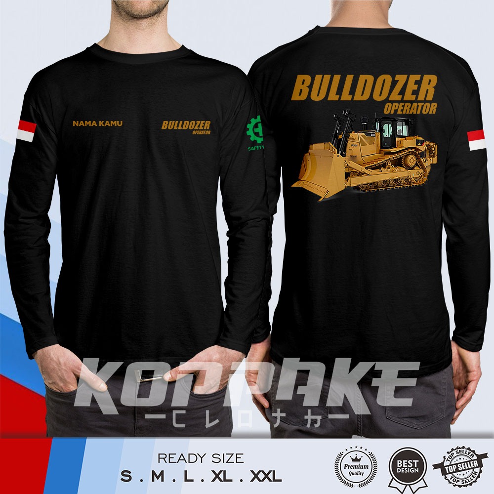 Bulldozer Operator CAT D8R เสื้อยืดฟรีชื่อของคุณเสื้อแขนยาว Distro เสื้อ