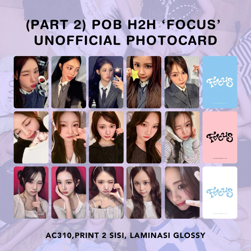 [ตอนที่ 2] POB HEART2HEARTS H2H FOCUS Unofficial Photocard Jiwoo Carmen Juun A-Na Stella Ye-On Yuha 
