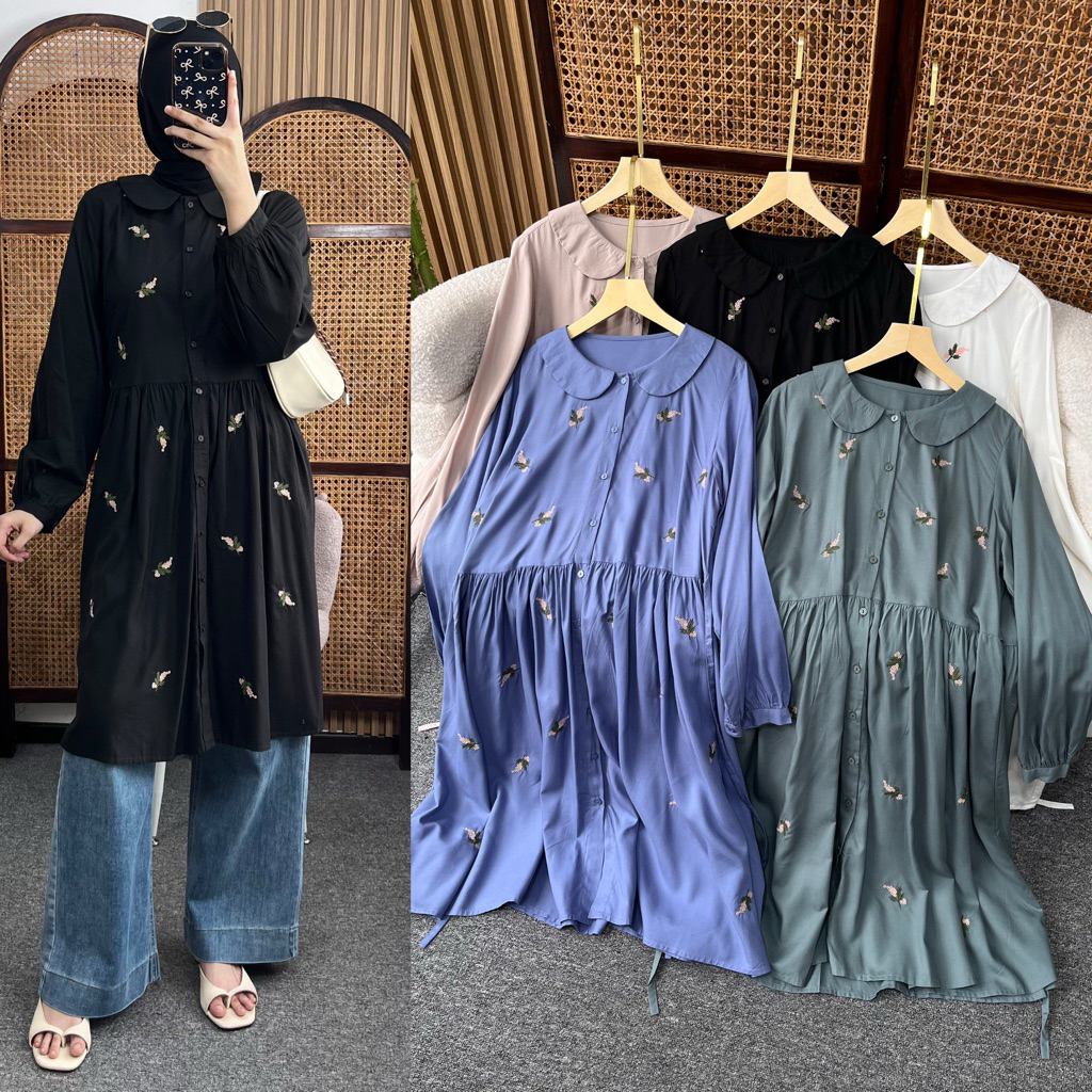 บูติก SAYLA DIERY TUNIC น้อย | เสื้อคลุมปักลาย