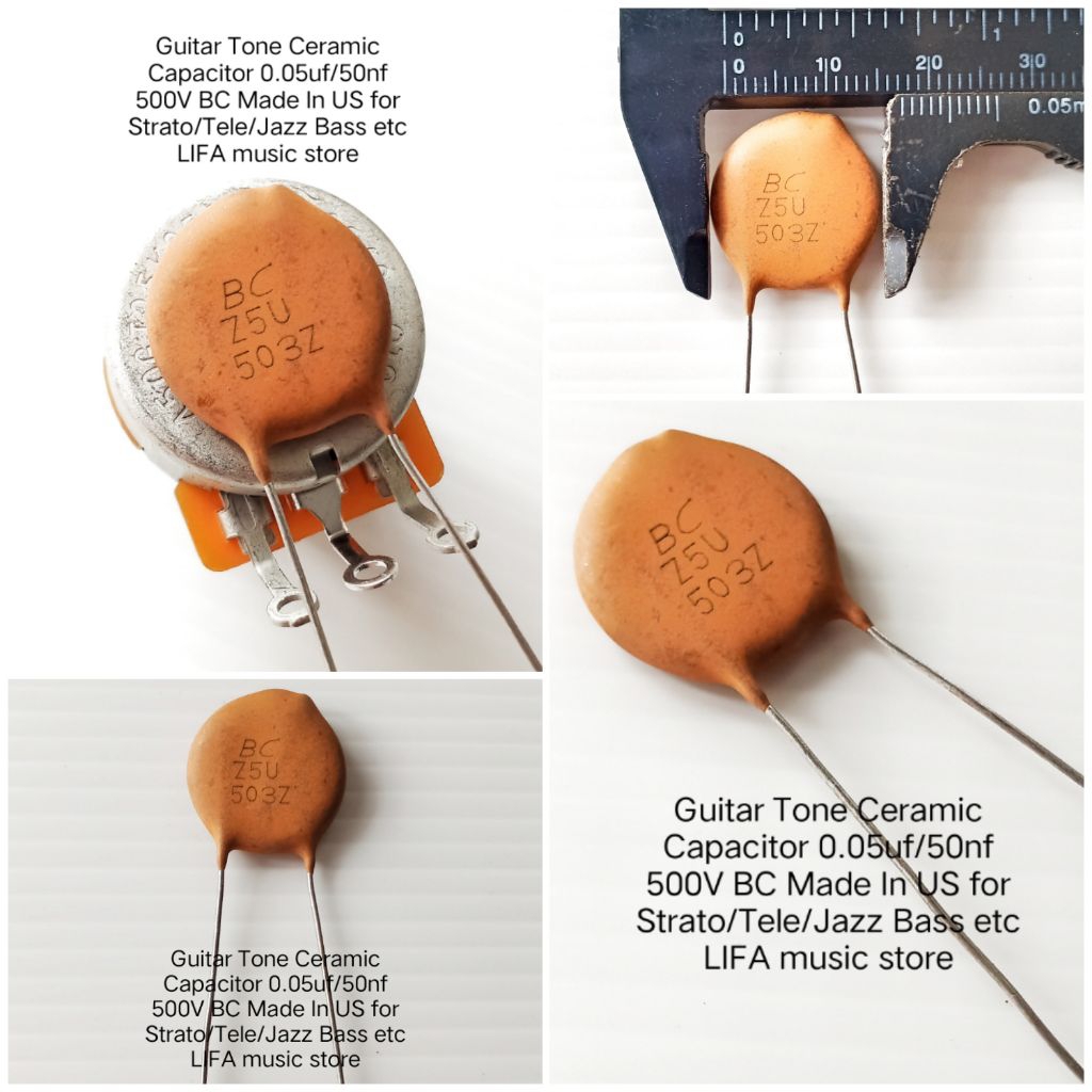 Guitar Tone Ceramic Capacitor 0.05uf/50nf 500V BC Made In US สําหรับ Strato/Tele/Jazz Bass ฯลฯ
