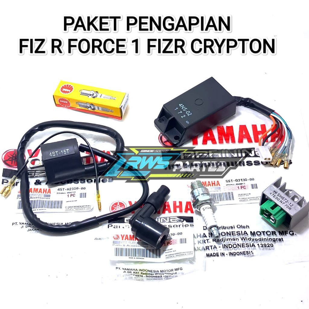 FIZ R IGNITION PACKAGE 5 รายการ COIL + CDI + KIPROK + SPARK PLUG + FIZ R SPARK CAP POSWAN VEGA R OLD