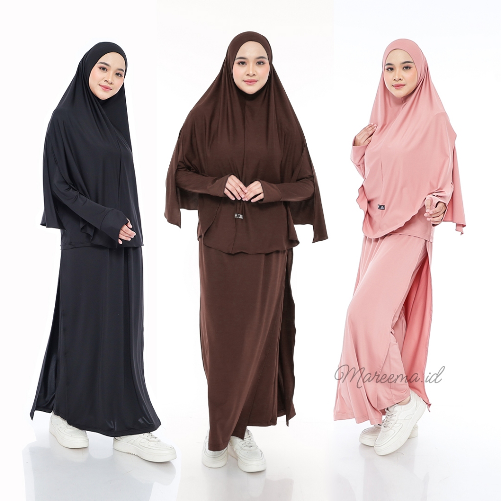 ชุดกีฬาสตรีมุสลิม Sikari กางเกงด้านบน Hijab Sporty Running ยิมนาสติก Jogging Cycling