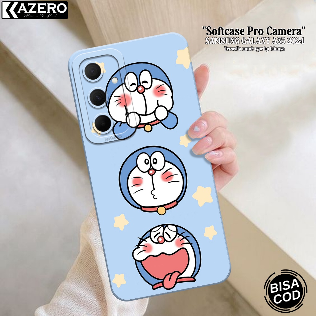 KAZERO - เคสโทรศัพท์ Samsung Galaxy A35 - เคสแฟชั่นการ์ตูน - กล้อง Pro - Samsung Galaxy A35 Softcase