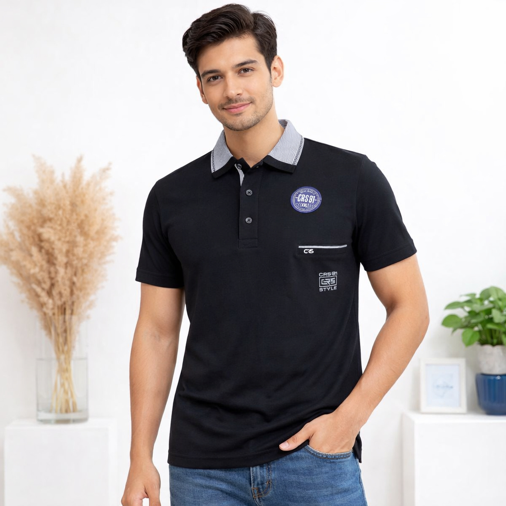 เสื้อยืดคอปกรวมแขนสั้น CRS 91 ยี่ห้อ XXL