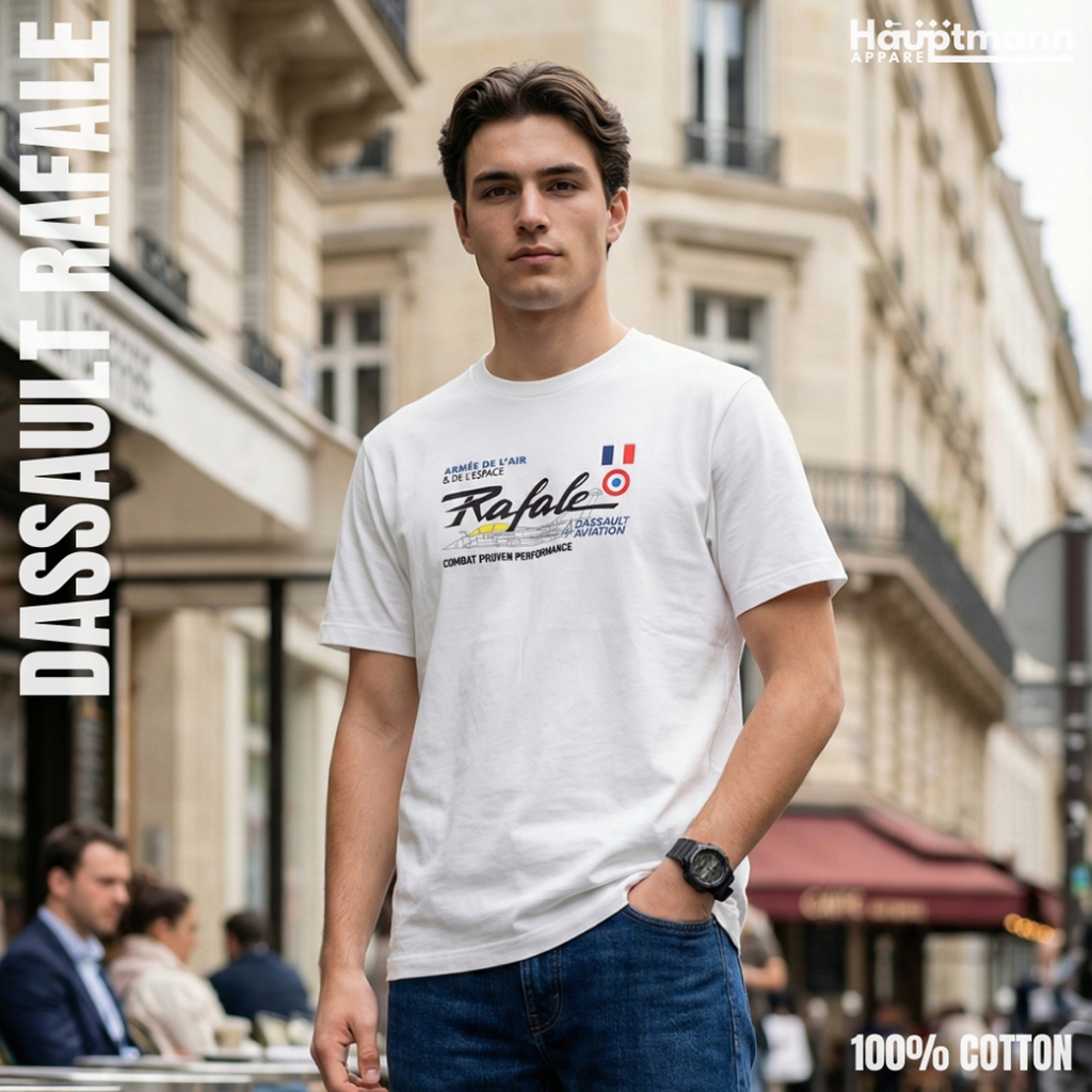 Hauptmann French Dassault Rafale Fighter T-Shirt - สีขาว