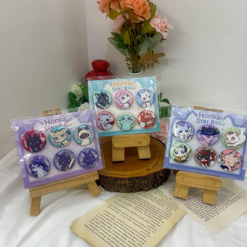 อย่างเป็นทางการจํากัด Little Cat Series Honkai Star Rail HSR Badge Mini และ Heng Fu Xuan Jing Liu To