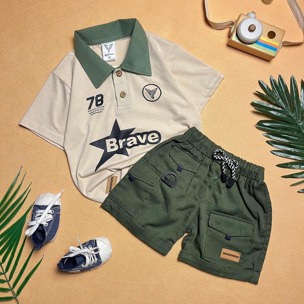 KATUN BRAVEKIDS FASHION RUGBY MUNG BEAN MOCHI TEES COTTON 24s เด็กชุดอายุ 1-5 ปี TSHIRT เสื้อยืดและก