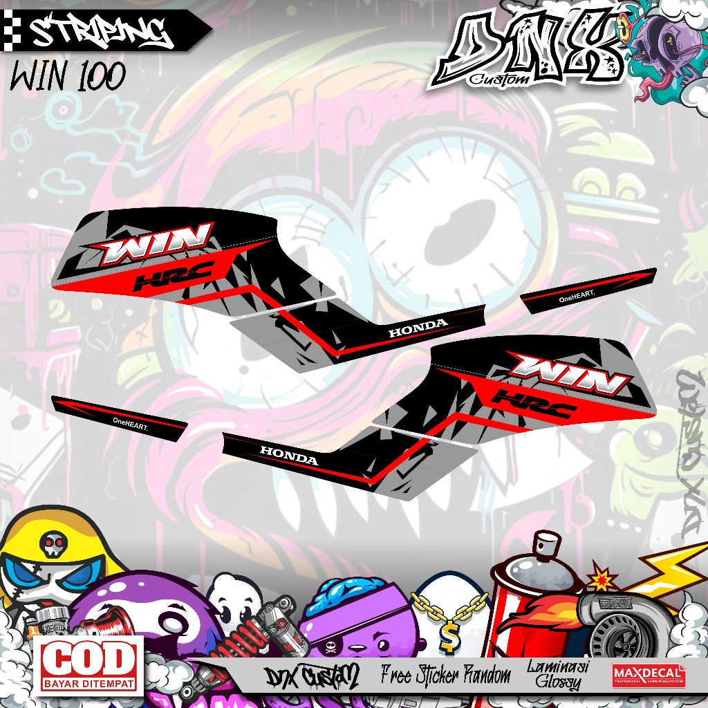 HONDA WIN 100 WINNER RACING KD37 สติ๊กเกอร์หลากหลายแถบ