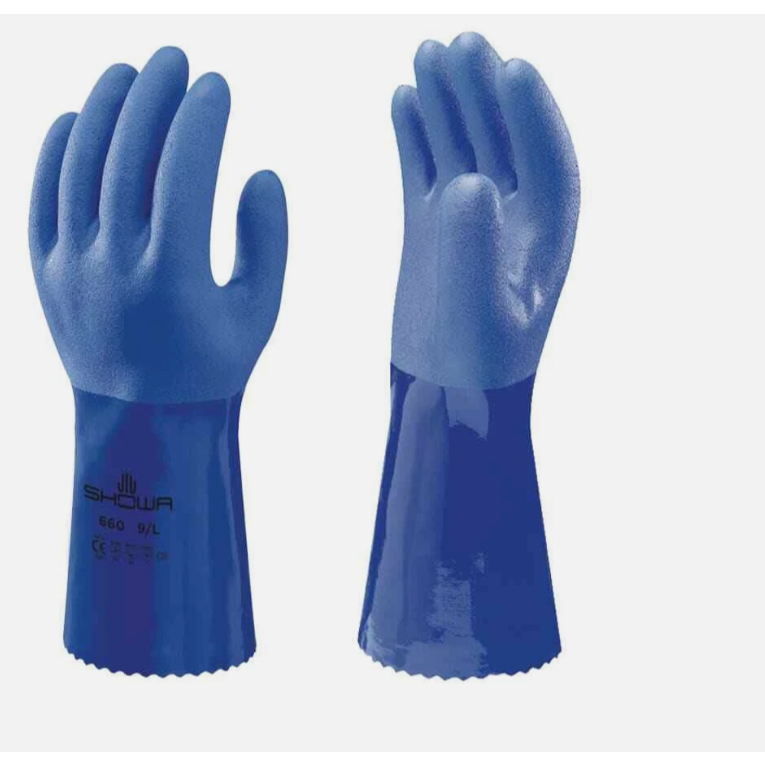 Showa 660 ChemRest ถุงมือทนน้ํามันสําหรับงานเคมีกันน้ํา EN374 EN388