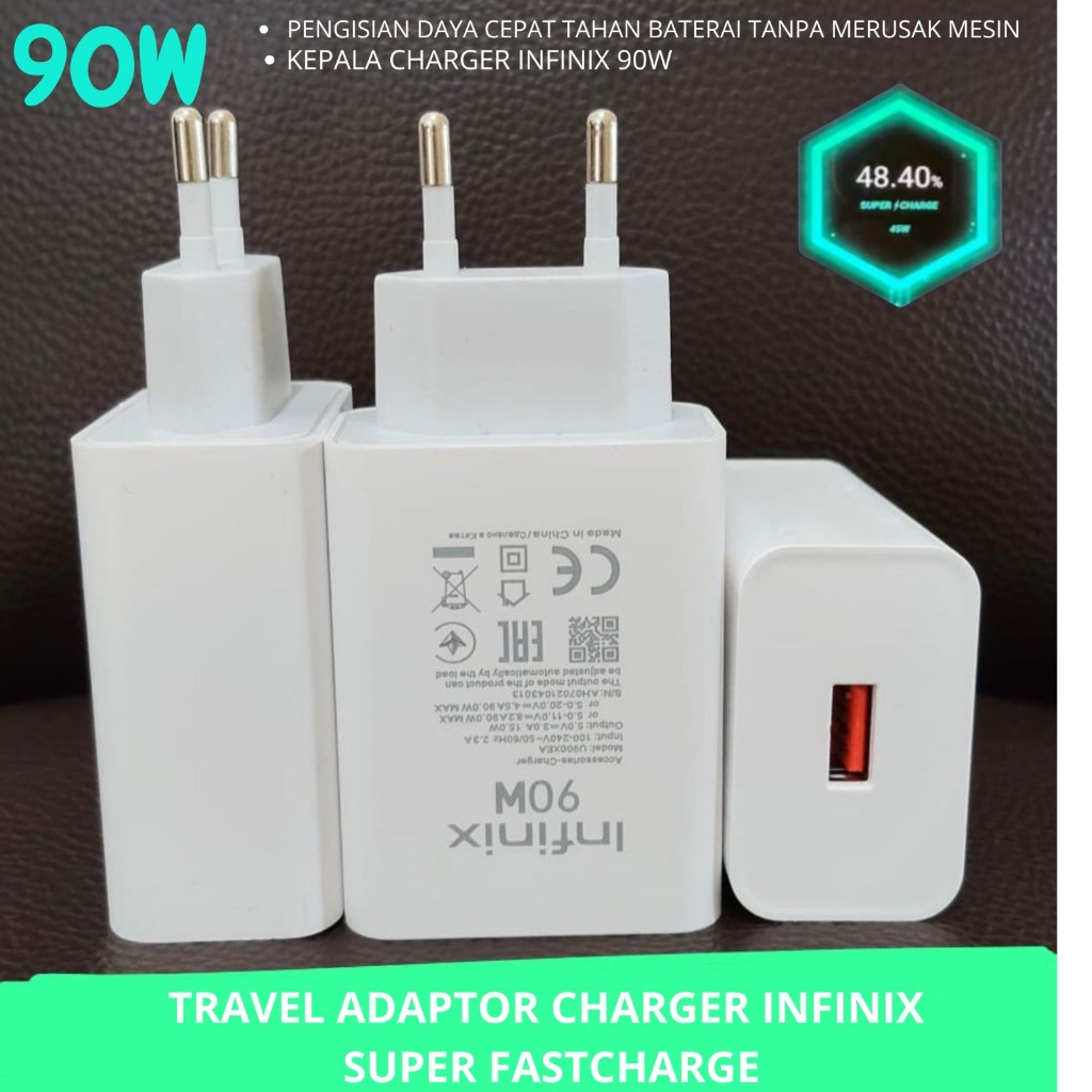 Travel adapter Charger Infinix 90W / 90 Watt Super Fast Charge / หัวชาร์จ Infinix 90W ชาร์จเร็วมาก