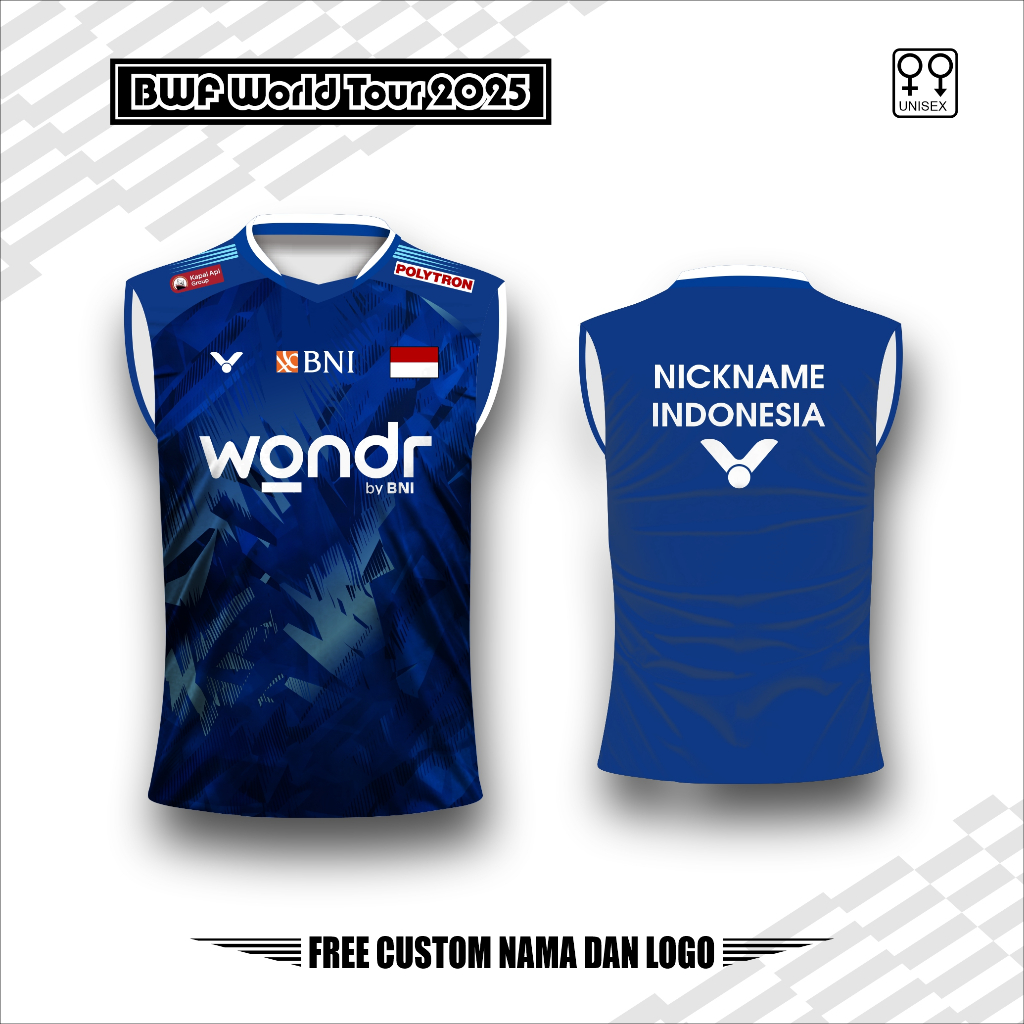 เสื้อแบดมินตัน Fajar-Fkri เสื้อกล้ามทัวร์สุดท้าย 2025 เสื้อแบดมินตัน bwf ล่าสุด