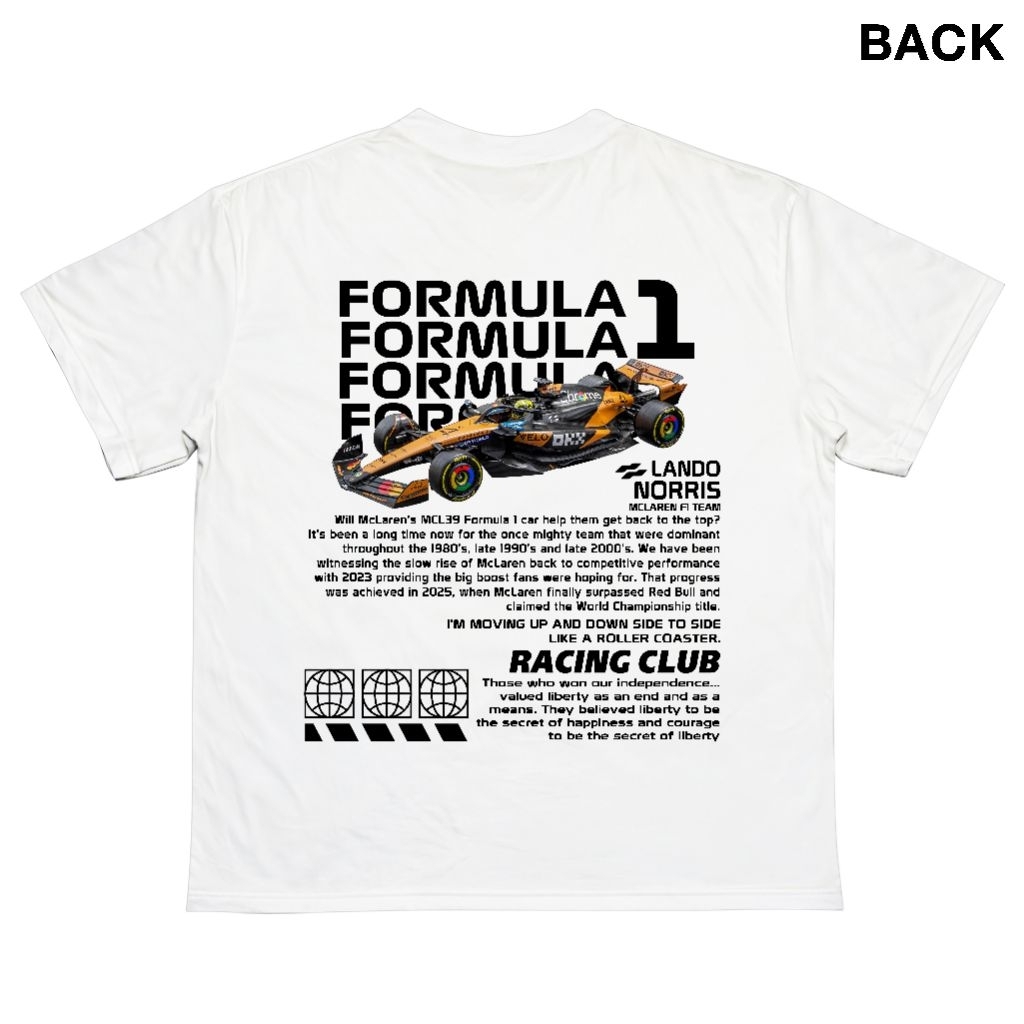 เสื้อยืดโอเวอร์ไซส์ Mclaren Nando Norris Formula 1