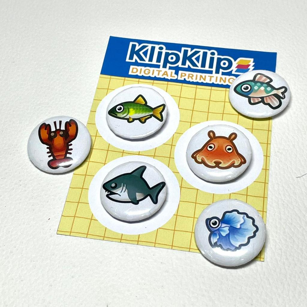 Animal Crossing Fish Game เข็มกลัดปลาน่ารัก Pin ชุด 3 ชิ้น เส้นผ่านศูนย์กลาง 2.5 ซม. - KK - F3D