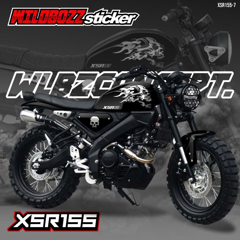 Yamaha xsr 155 สติ๊กเกอร์ถังเย็นกะโหลก (xsr155-7) สติ๊กเกอร์ wildbozz