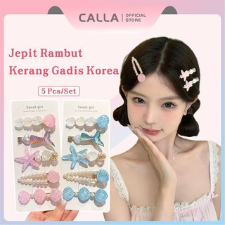 Calla Jepit Rambut Wanita Korea Retro Mutiara / Jepit Rambut Cangkang Bintang Laut Lucu 5 Pcs / Fashion Hair Clip
