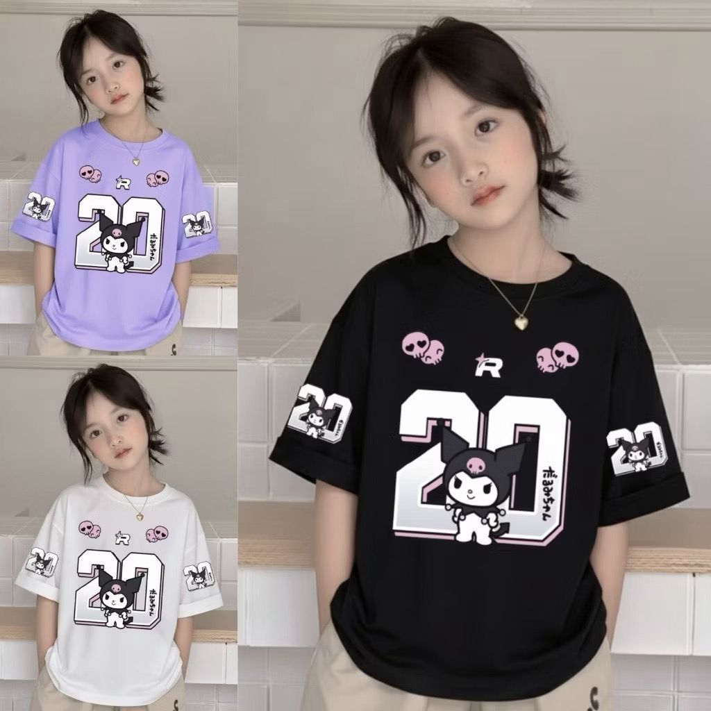 เสื้อเด็กหญิง/เสื้อผ้าเด็กหญิงอินเทรนด์/เสื้อยืดเด็กผู้หญิงรุ่นใหม่ล่าสุด/ไวรัส ท็อปส์ซู สาวๆ ตัวเลข 20 โคโรมิ