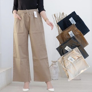 ZILKA - KULOT CHINOS KOREAN LONG PANTS  CELANA HARUKA BASIC WANITA COTTON TWILL HIGHWAIST