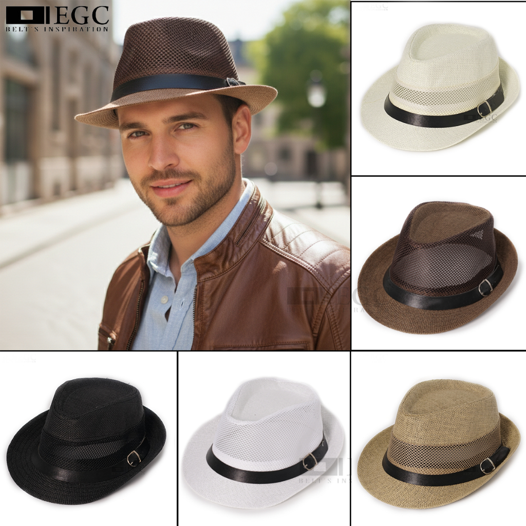 FEDORA NET HAT / FEDORA HAT สําหรับผู้ชายและผู้หญิงที่มีสุทธิหลากหลาย -TPI-157/TPI-159