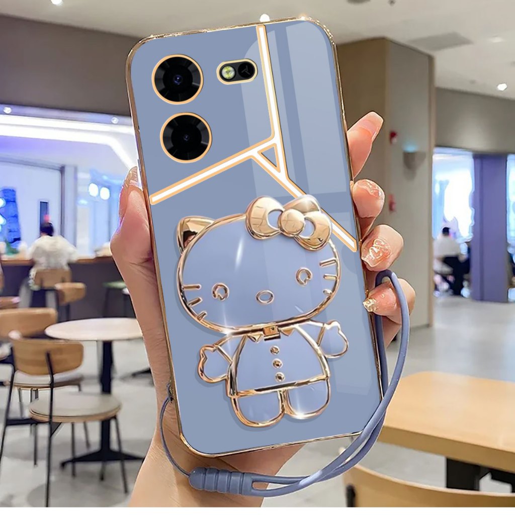 เคส Tecno Pova 5 Pro Softcase พร้อมขาตั้งกระจก