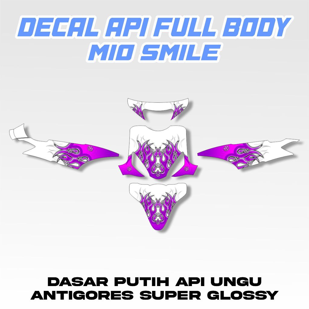 FULL BODY DECAL MIO SMILE MOTORCYCLE DECAL FIRE MOTIF (YAMAHA MIO SMILE)