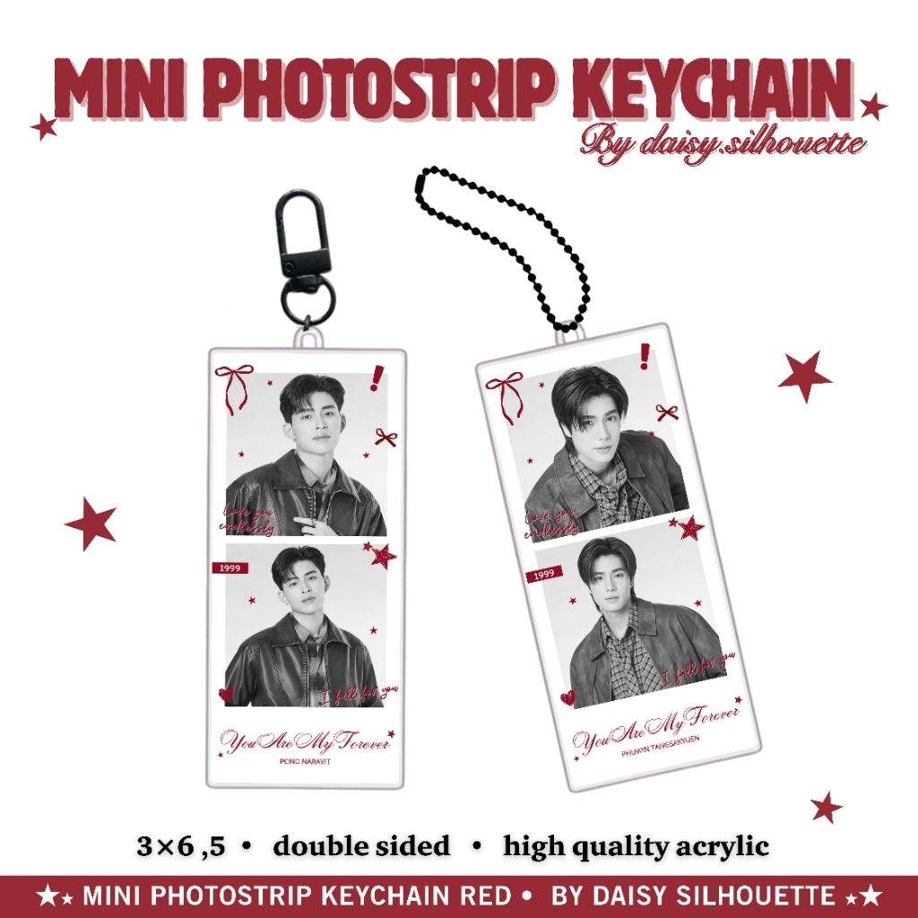 พวงกุญแจขนาดเล็ก GMMTV RED PHOTOSTRIP || พวงกุญแจวาเลนไทน์ ACRYLIC || พวงกุญแจอะคริลิค || ไม้แขวนเสื