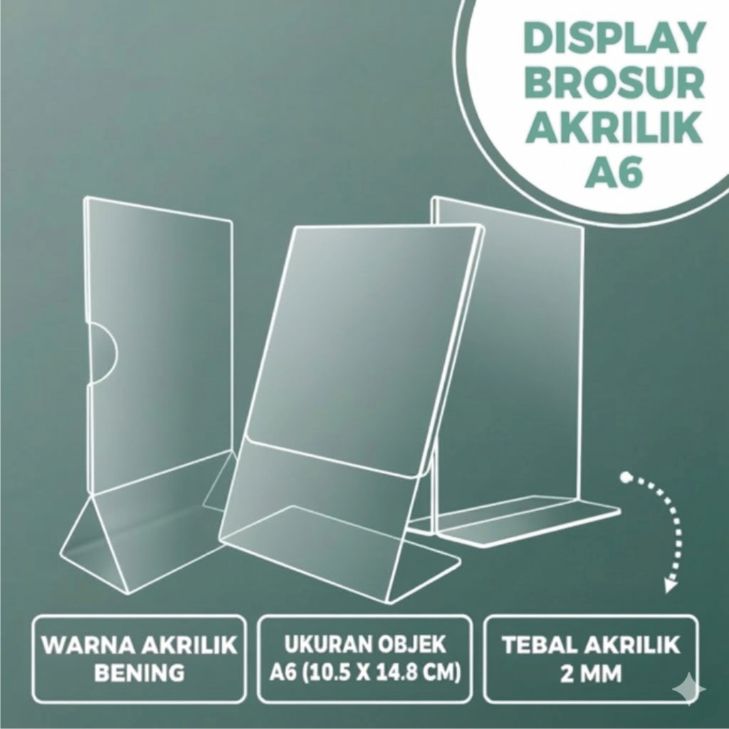 อะคริลิค / QRIS / QRIS Stand / Brochure Display / A6 / A5