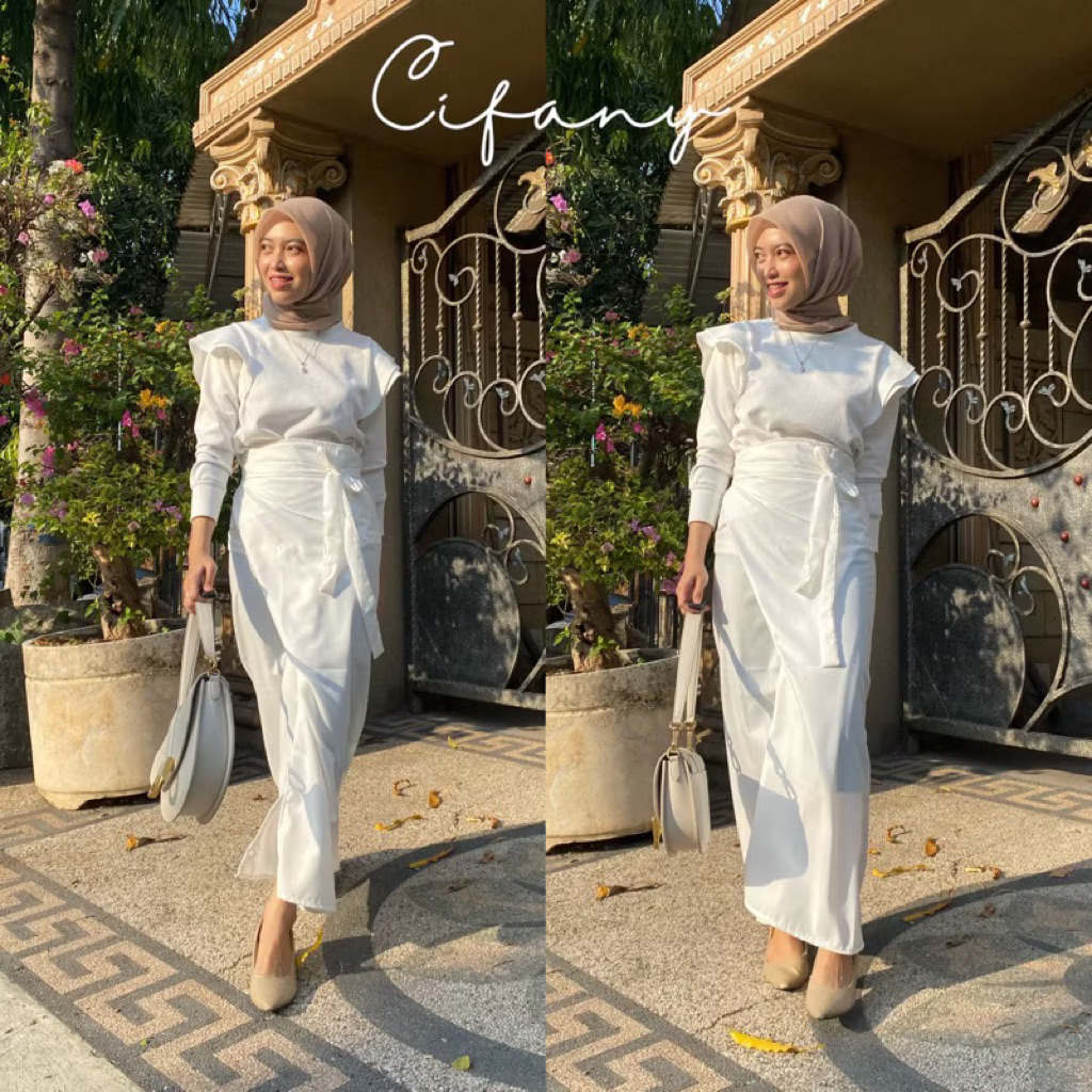 PRELOVED Cifany Wrap Skirt Instant - Plain Cotton Premium Wrap Skirt - Antea wrap Skirt ทันที - กระโ