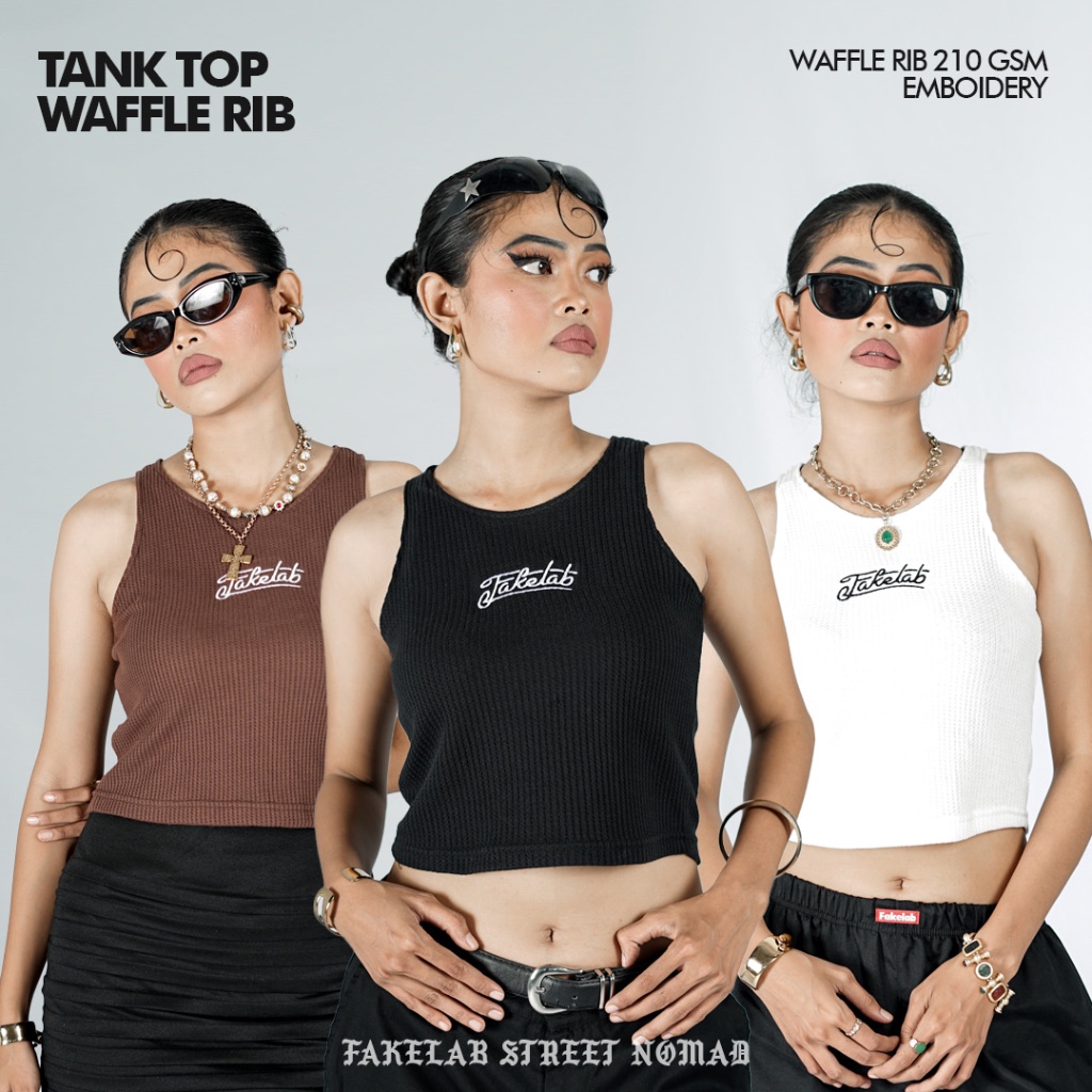 Fakelab Tanktop Waffle Rib Street NoMad / Crop / Women Tee / แขนกุด / เสื้อกล้ามผู้หญิง