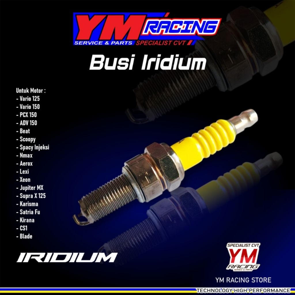 IRIDIUM BEAT SPARK PLUG / MIO RACING SPARK PLUG | XRIDE RACING SPARK PLUG (HYDUM FINO SPARK PLUG) JU