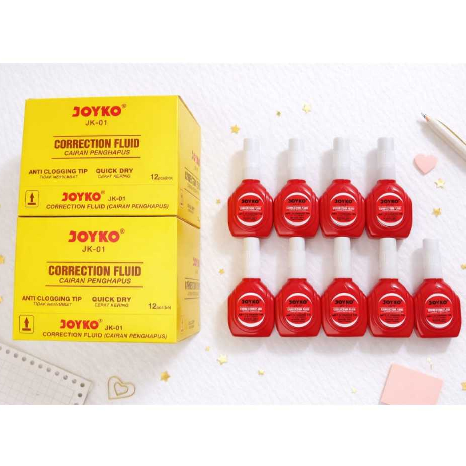 MERAH (1 ชิ้น) Tip X Joyko JK-01 / Tipex Liquid / Joyko Correction Fluid JK-01 / Tip Ex / Correction