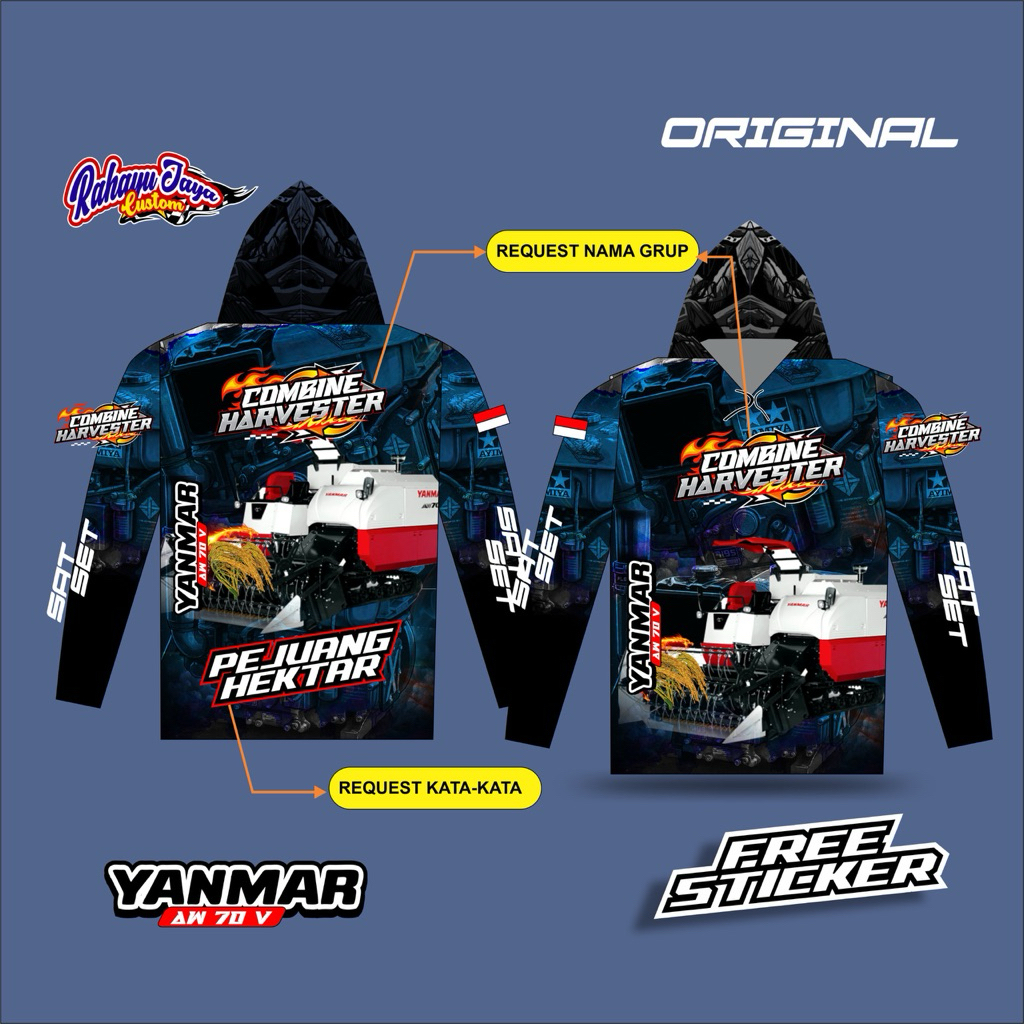 เสื้อแข่งพรีเมี่ยม YANMAR COMBINE ดั้งเดิมฟรี REQUEST