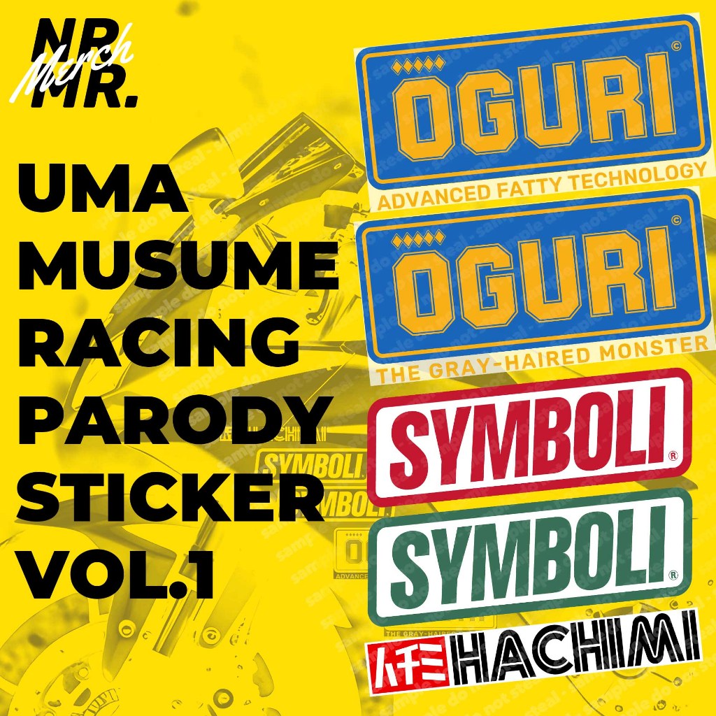 Uma Musume Fanmade Racing ล้อเลียนสติกเกอร์ Vol.1 Oguri หมวกสัญลักษณ์ Hachimi ไวนิล Doff และไวนิลโปร่งใส