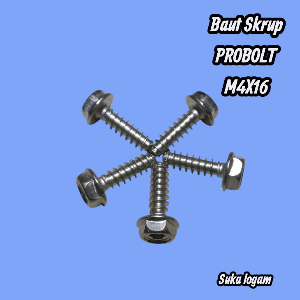 PROBOLT BODY SCREW BOLT MODEL 2 KEY M4 X 16 สแตนเลส 304.