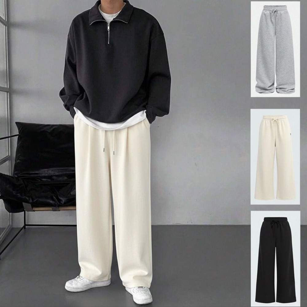 หลวม Baggy Sweatpants Loosepants เอวสูง Jogger กางเกงผู้ชายผู้หญิง Unisex สไตล์ลําลองเกาหลี Unisex M