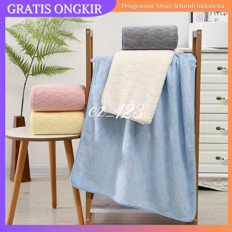 CZ123 ผ้าเช็ดตัวสําหรับผู้ใหญ่ 85x170 ซม. ไมโครไฟเบอร์นุ่มจัมโบ้ดูดซับผมร่วงไม่ผมร่วง - SB