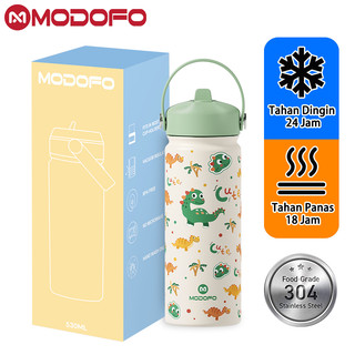 MODOFO Botol Minum Aesthetic Anak Laki Laki 530ml Tumbler Stainless Tumblr Tahan Panas Dingin 24 Jam