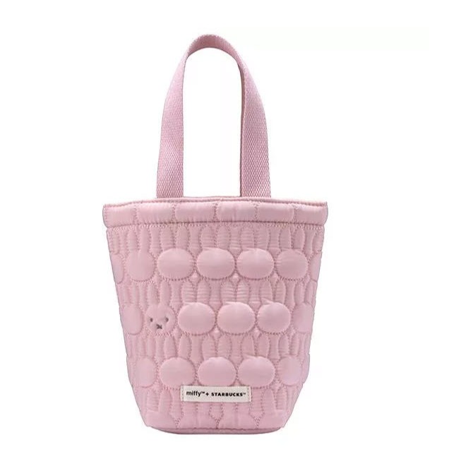 Starbucks x Miffy Tumbler Bag สีชมพูปักเป้า MIffy Rabbit Bunny Face ไต้หวัน