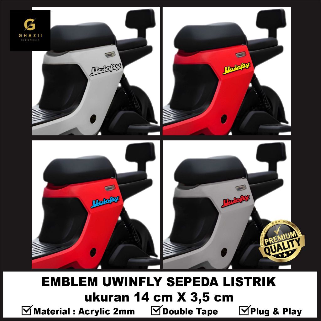 Uwinfly 3D อะคริลิคนูนสัญลักษณ์ไม่ใช่สติกเกอร์จักรยานไฟฟ้า Uwinfly ทนทาน