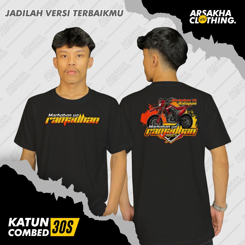 เสื้อยืด MERAH Marhaban yes Racing CRF 150L Red Ramadhan Race Distro Shirt โดย Arsakha Clothing