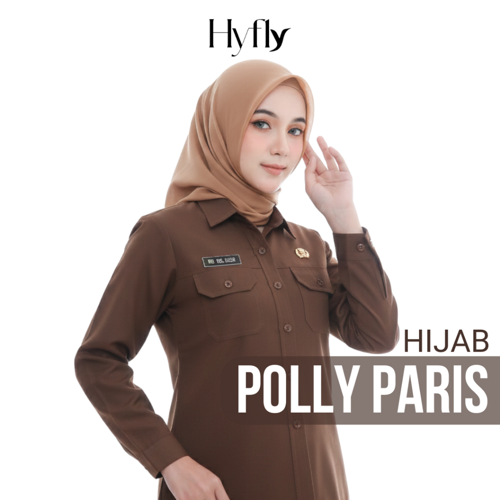 HYFLY - ฮิญาบทรงสี่เหลี่ยมสําหรับ ASN/PNS SERIES วัสดุโพลีคอตตอน สีน้ําตาลมะฮอกกานี สวมใส่สบาย