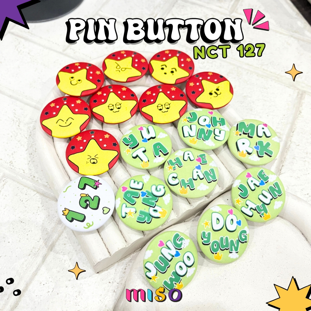 [นาที. 3PCS] NCT 127 Pin Button Character / ชื่อปุ่มพิน NCT 127 / ปุ่มพิน NCT 127 หน่วยขายปลีก / ปุ่