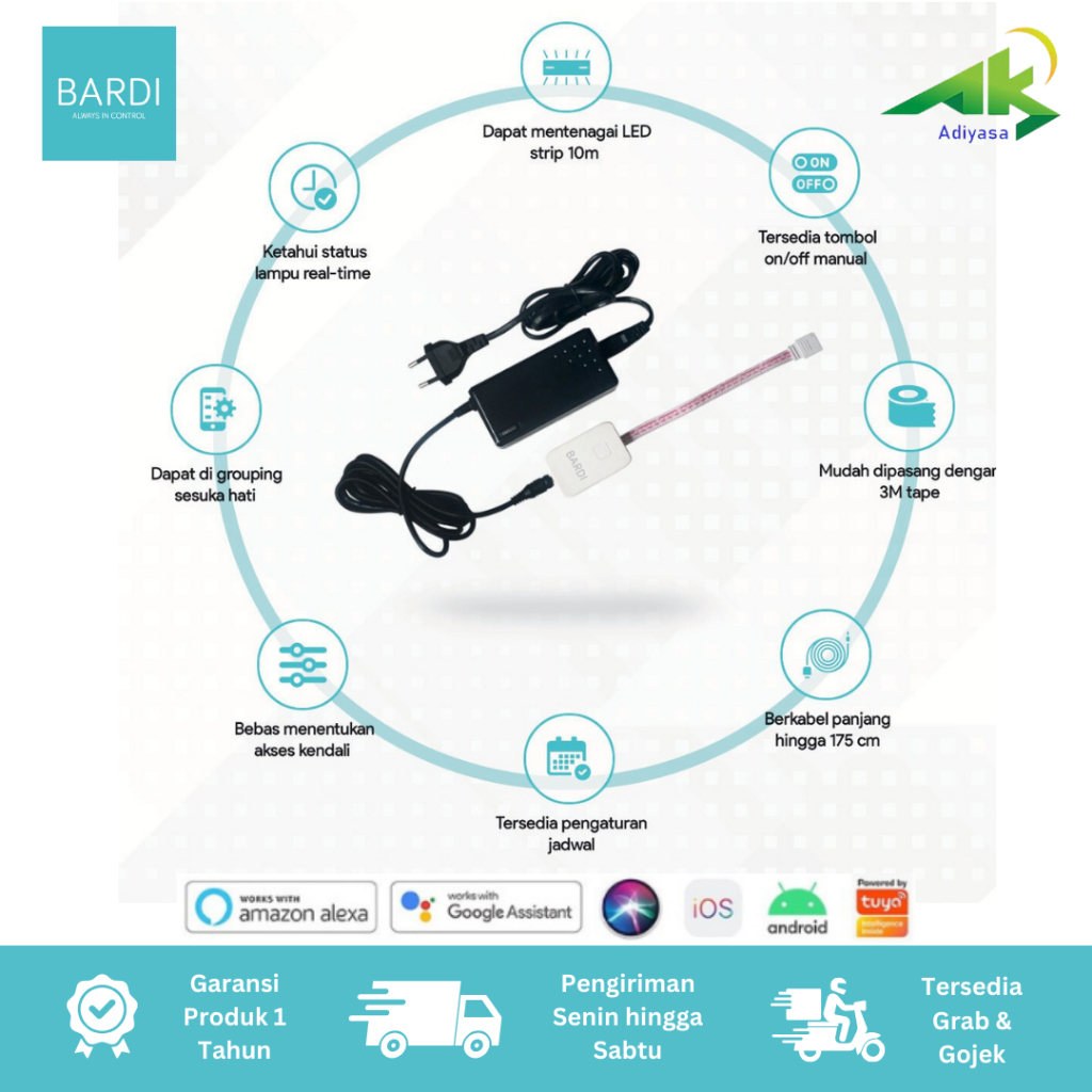 BARDI อะแดปเตอร์ LED Strip 4A - 10M