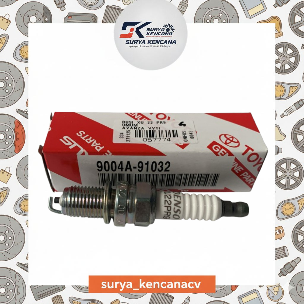 SPARK PLUG XU 22 PR9 GENERAL AVANZA VVTI ORIGINAL TOYOTA 9004A-910332 057774